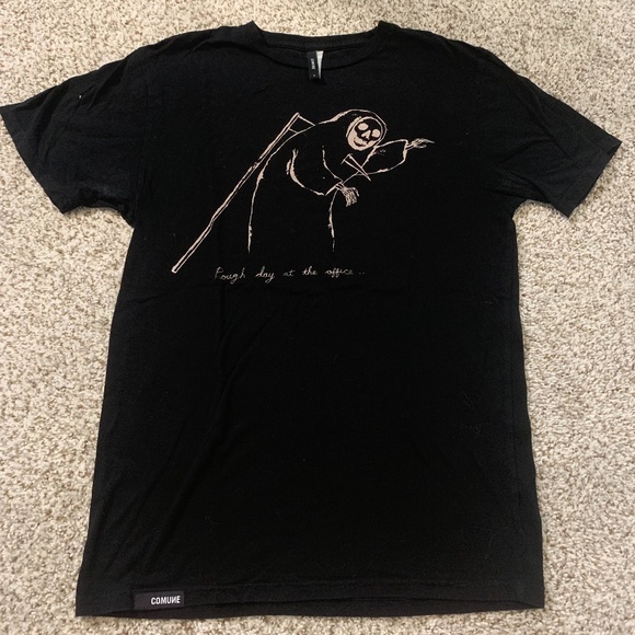 Comune Black Grim Reaper "Rough day at the office" Tee Small - Picture 2 of 4